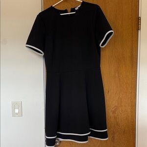 London Times Black Dress with White Accents